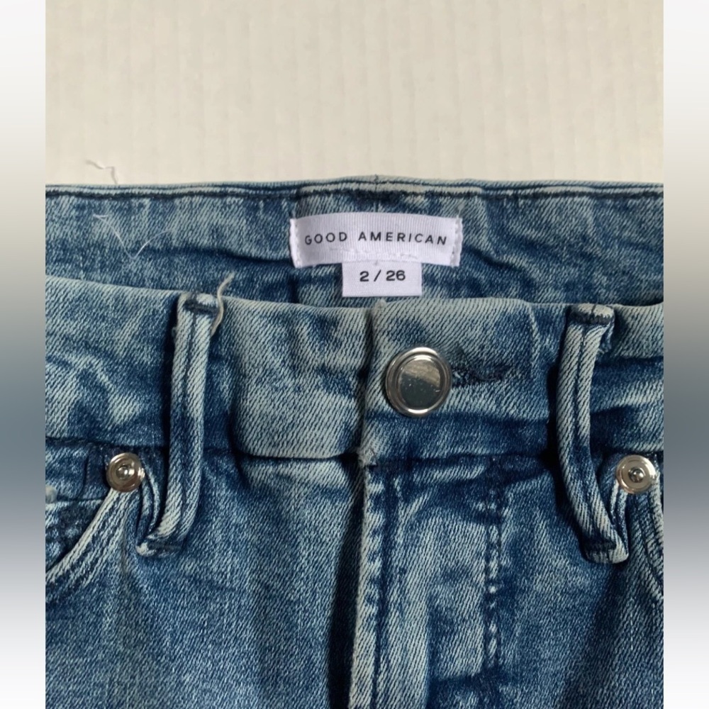 Good American Women's Sz 2/26 High Rise Good Waist Crop Jean